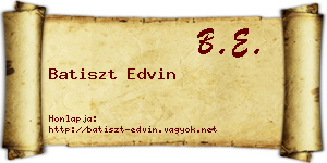 Batiszt Edvin névjegykártya